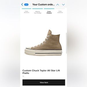 Custom Suede Chuck Taylor All Star Lift Platform By You; Womens Sz 7.5. NWT